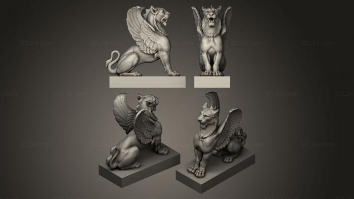 Статуэтки грифоны и драконы (Столетие грифон, STKG_0002) 3D модель для ЧПУ станка
